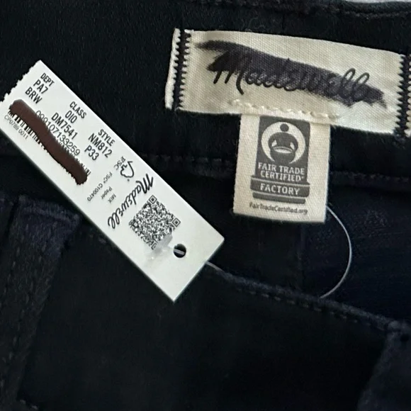 NWT Madewell Mid-rise Stretch Black Jeans // 33P - Picture 7 of 14